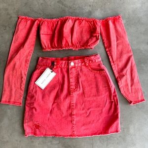 Red Two Piece Set